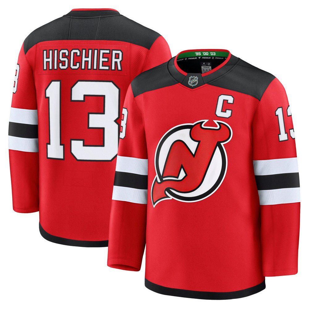Nico Hischier New Jersey Devils Jack Hughes Red Home Premium Jersey-Pro Kit Vault | Brand New 26/27 Sports Jerseys